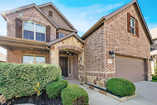 view of front of house with a garage