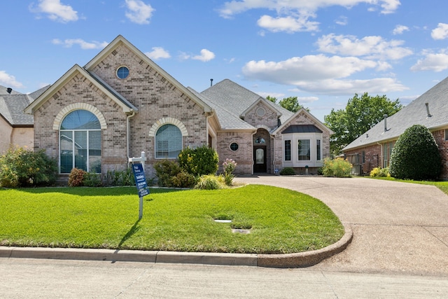 view of front of house featuring a front lawn