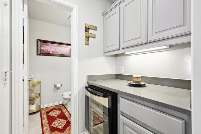 kitchen featuring wine cooler