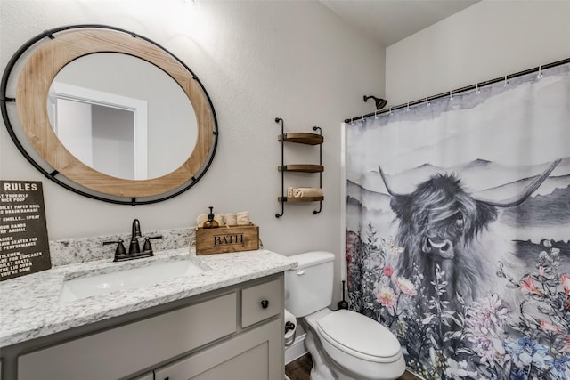 bathroom featuring toilet and vanity