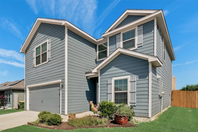 view of front facade featuring a garage