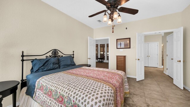 bedroom with ceiling fan