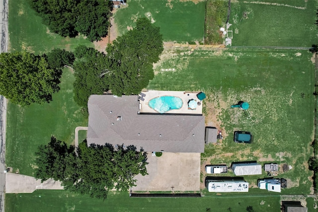 drone / aerial view featuring a rural view