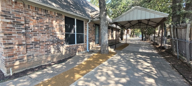 view of patio featuring a gazebo