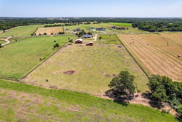 aerial view featuring a rural view