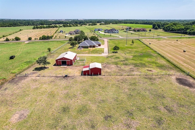 bird's eye view with a rural view