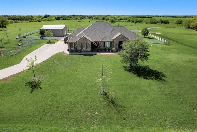 bird's eye view with a rural view