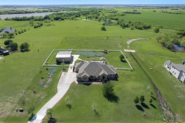 drone / aerial view with a rural view