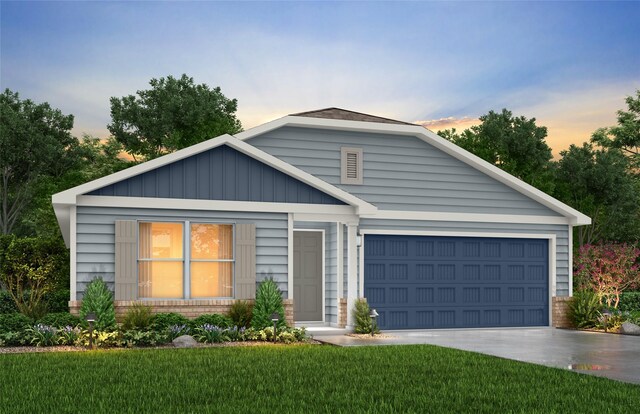137 Brooke Dr, Alvord, TX 76225 - view of front of property with a garage and a lawn