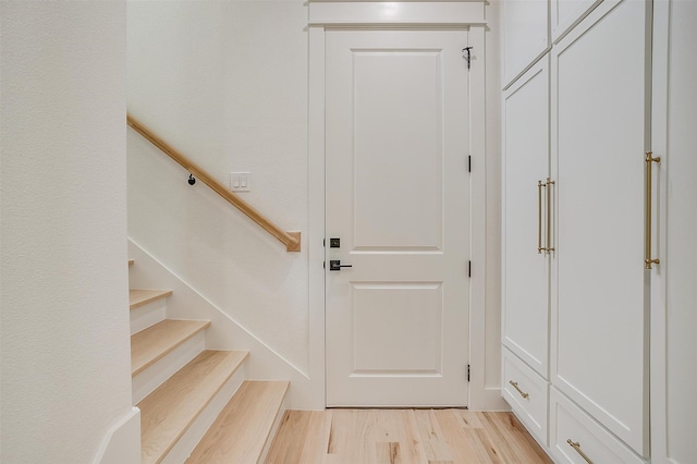 interior space with light hardwood / wood-style floors