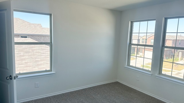 carpeted empty room with a healthy amount of sunlight