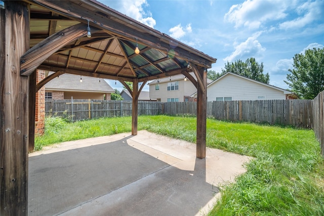 view of patio / terrace featuring a gazebo