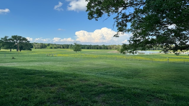 view of property's community with a lawn and a rural view