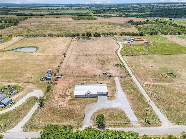 drone / aerial view with a rural view