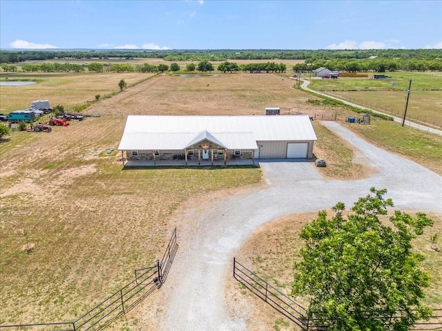 bird's eye view with a rural view