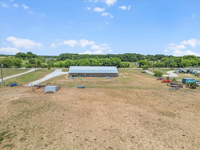 bird's eye view with a rural view