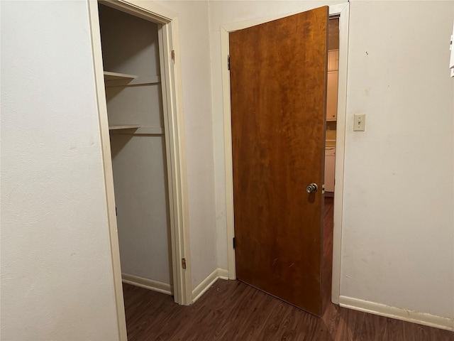 hall featuring dark hardwood / wood-style flooring