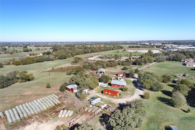 drone / aerial view with a rural view