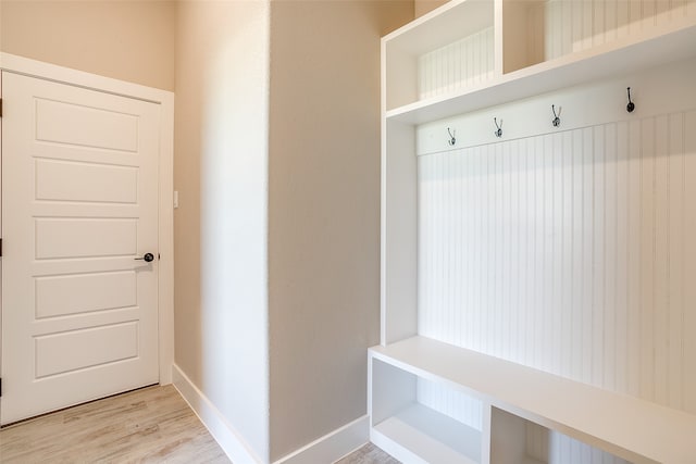 mudroom featuring light wood-type flooring