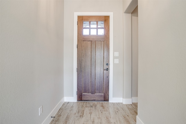 foyer featuring light hardwood / wood-style floors