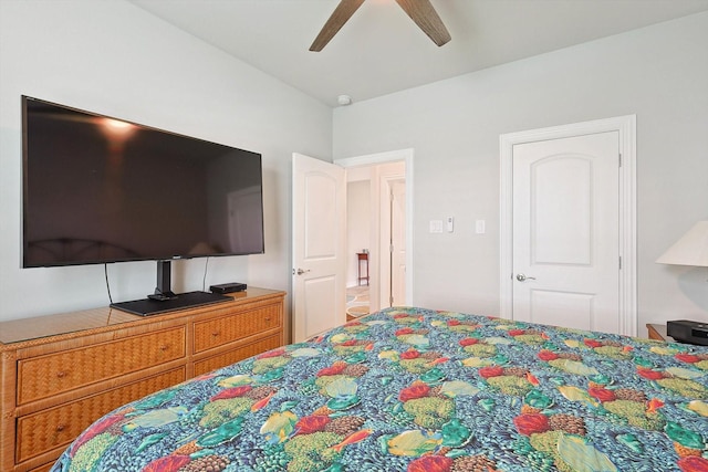 bedroom featuring ceiling fan