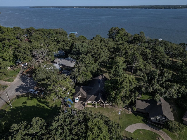 1457 Riverside Dr, West Tawakoni, TX 75474 - bird's eye view featuring a water view