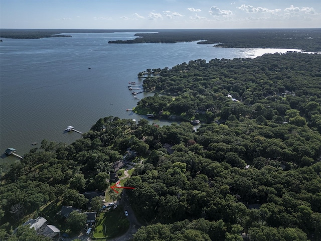 1457 Riverside Dr, West Tawakoni, TX 75474 - aerial view featuring a water view
