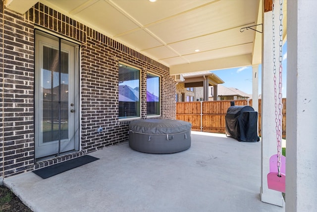 view of patio featuring area for grilling