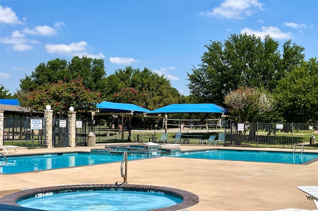 view of pool featuring a community hot tub