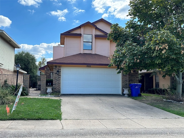 view of property with a garage