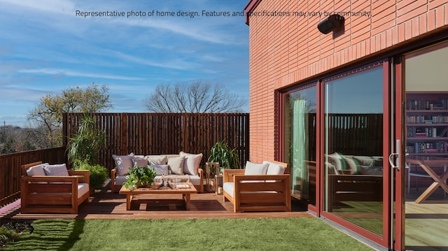 exterior space featuring an outdoor living space