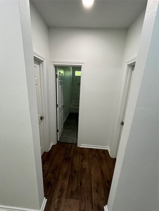 corridor featuring hardwood / wood-style flooring