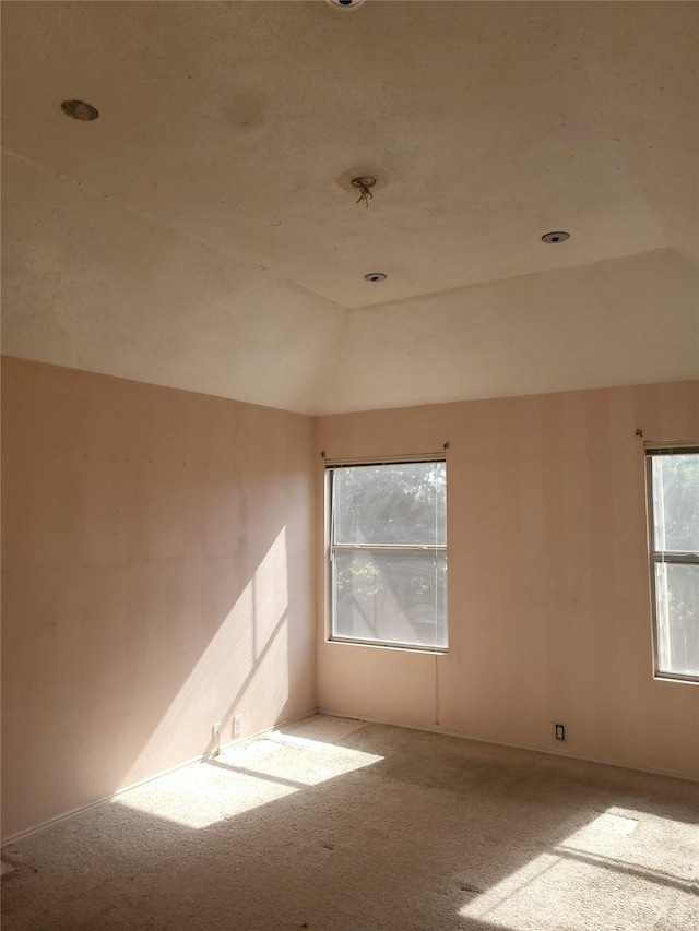 spare room featuring light colored carpet