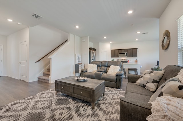 living room featuring hardwood / wood-style floors