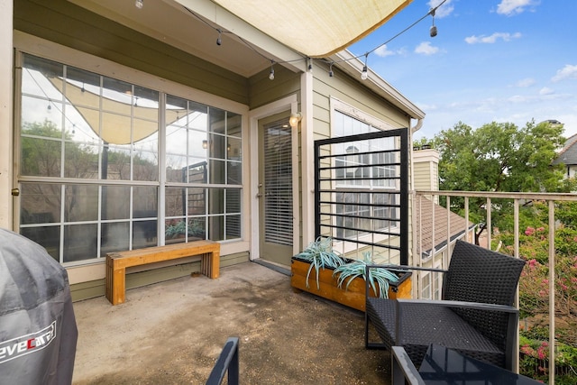 view of property exterior with a balcony