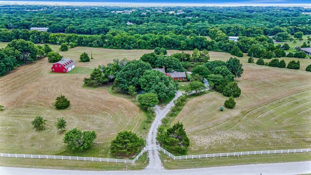 drone / aerial view featuring a rural view