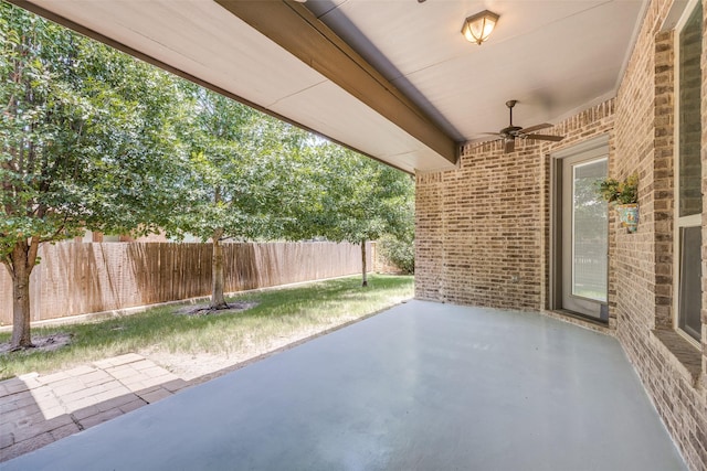 view of patio / terrace with ceiling fan