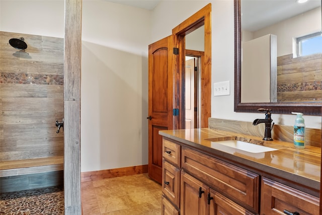 bathroom featuring vanity and tile patterned flooring