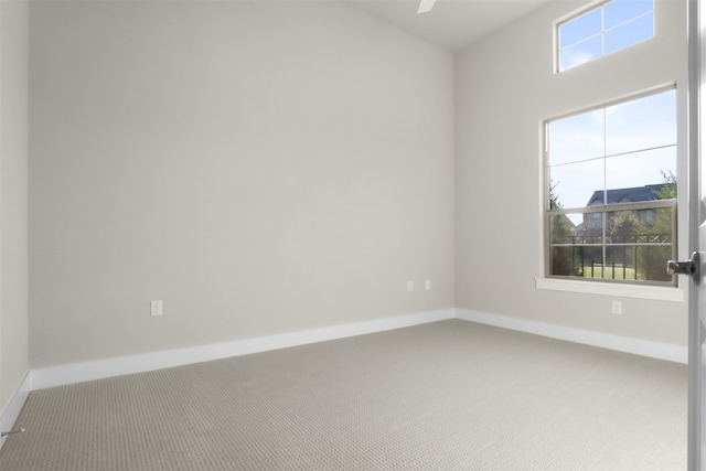 spare room with carpet floors and a wealth of natural light