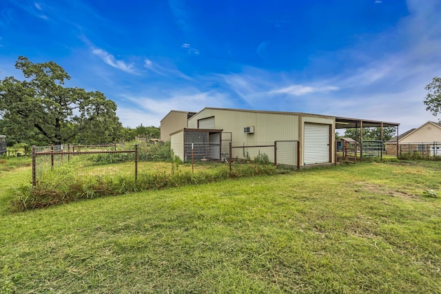 exterior space with an outbuilding