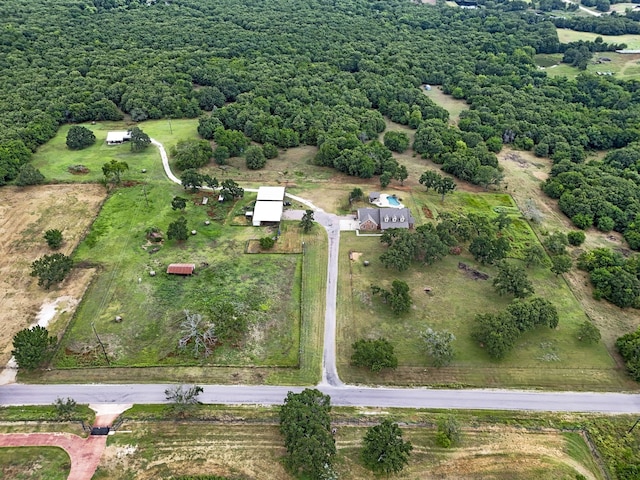 bird's eye view featuring a rural view