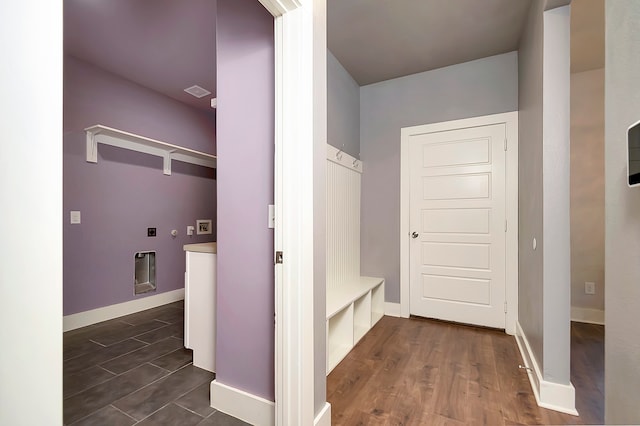 interior space featuring dark wood-type flooring