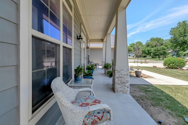 view of patio with a porch