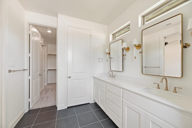 bathroom featuring vanity and tile patterned floors