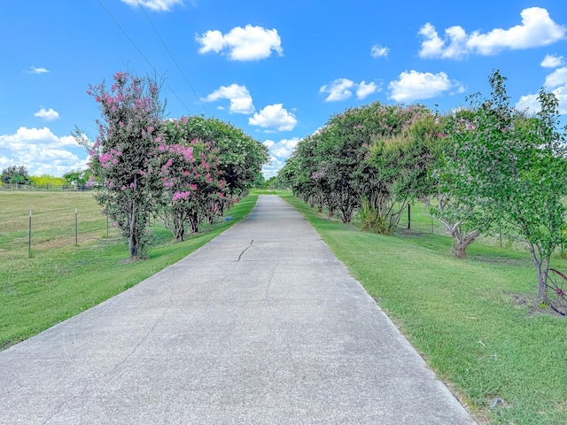 view of street featuring a rural view