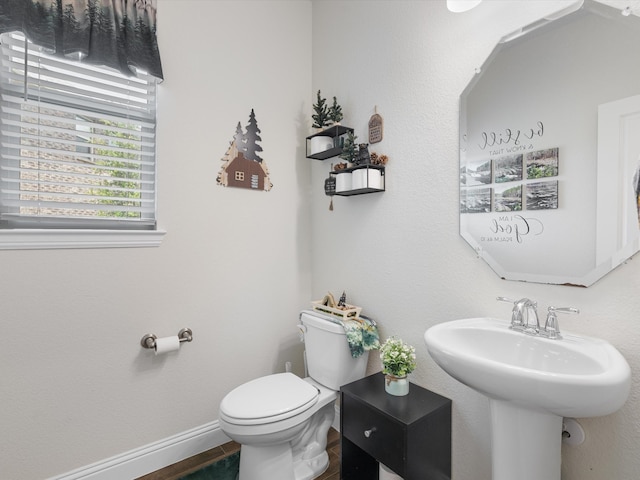 bathroom featuring toilet and sink