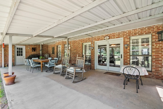 view of patio with french doors