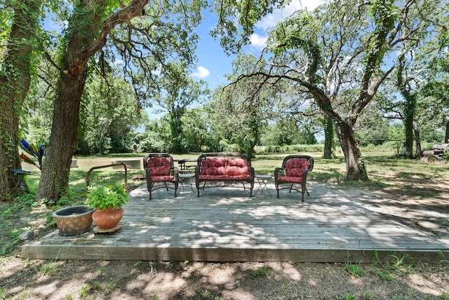 view of patio / terrace featuring a wooden deck