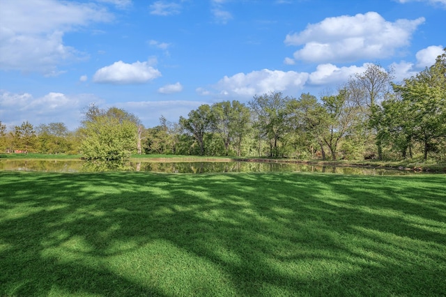 view of yard featuring a water view