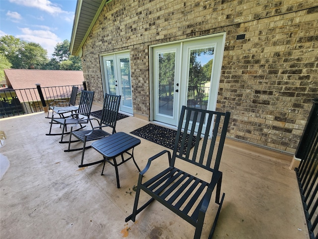 view of patio / terrace featuring french doors